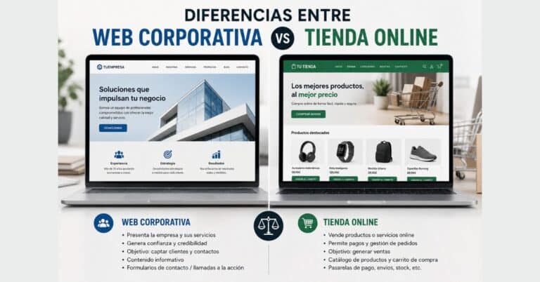 Diferencias entre web corporativa y tienda online