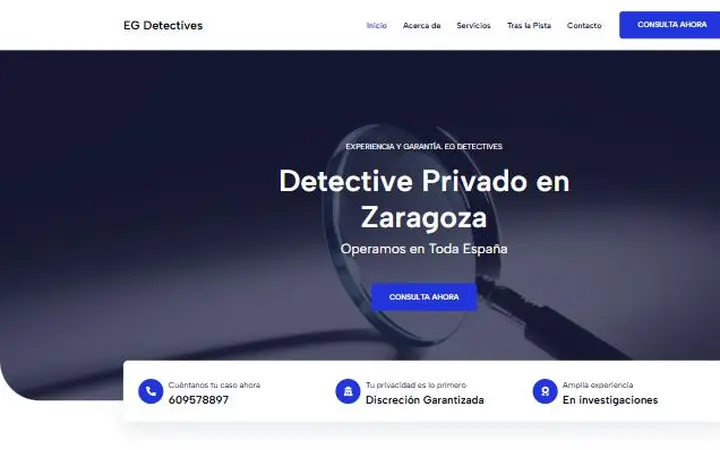 Portada de la web de EG Detectives