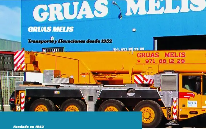 Portada de la web de Grúas Melis