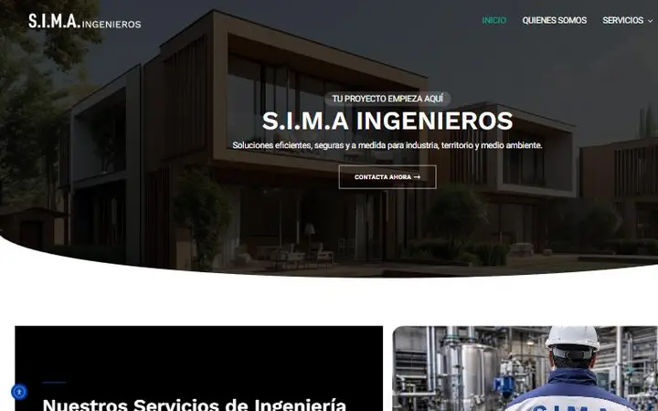 Portada de la web de SIMA Ingenieros