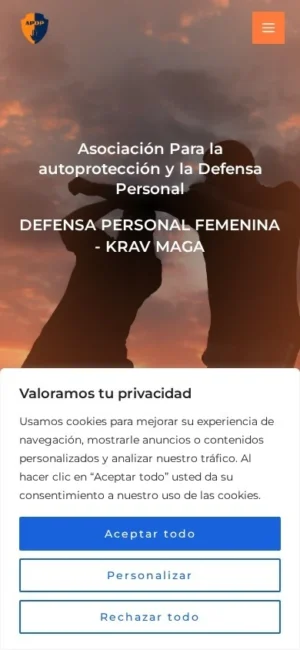 Web de APDP vista en móvil