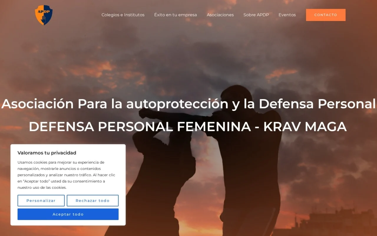 Web de APDP vista en ordenador
