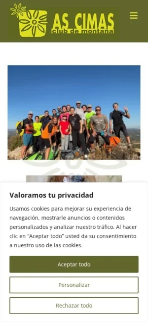 Captura de Club de Montaña As Cimas (móvil)