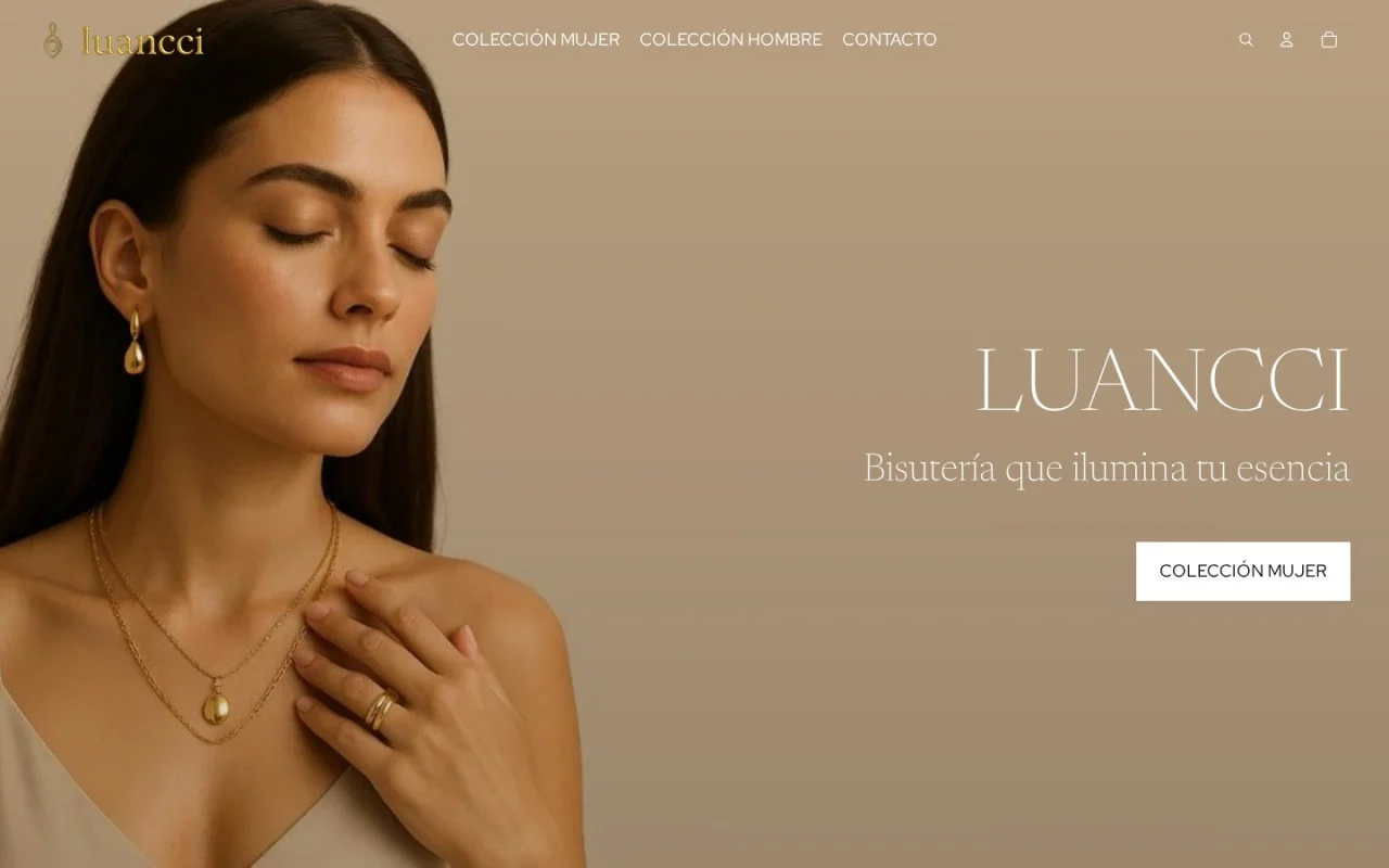Web de Luancci vista en ordenador