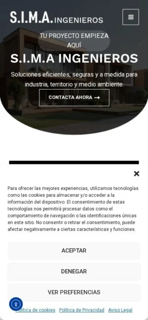 Captura de SIMA Ingenieros (móvil)